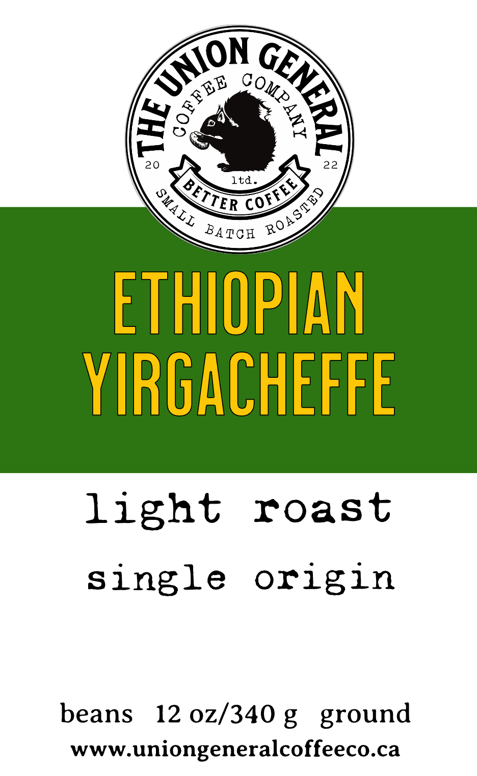 Ethiopian Yirgacheffe - SINGLE ORIGIN